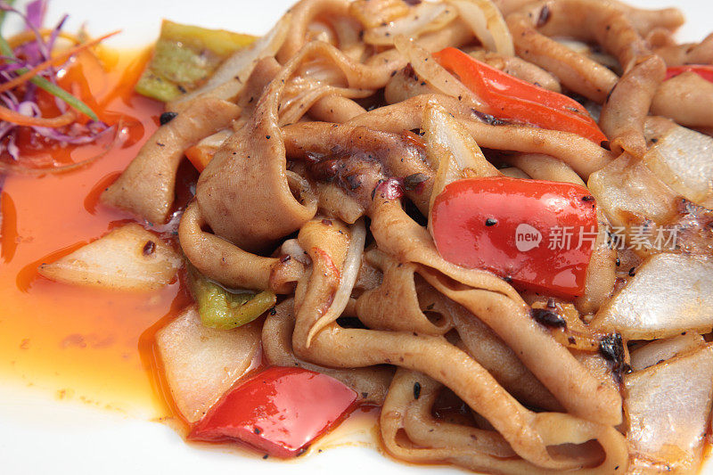 Fried Duck's intestines (豉椒鸭肠)